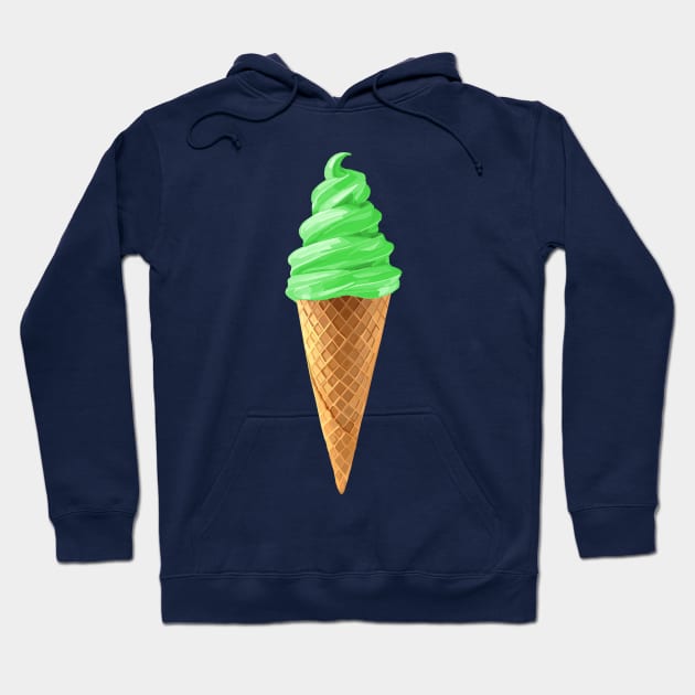 Green Mint Soft Serve Ice Cream Cone Hoodie by Art by Deborah Camp